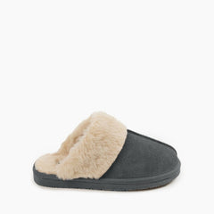 Minnetonka Chesney Scuff Slipper - Charcoal