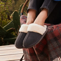 Minnetonka Chesney Scuff Slipper - Charcoal