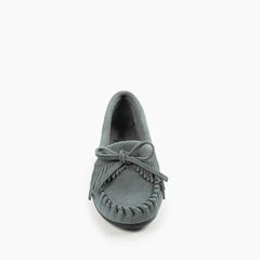 Minnetonka Kilty Hardsole Moccasin - Storm Blue