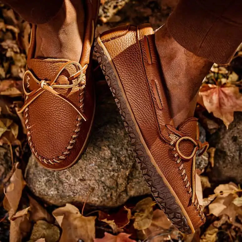 Minnetonka Men's Moosehide Tread Moccasin - Carmel – The Covered