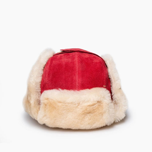 Minnetonka Sheepskin Bomber Hat - Red