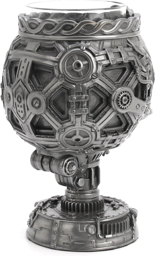 Pewter Steampunk Skull Goblet