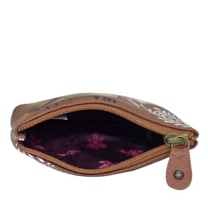 Anuschka Cleopatra's Leopard Tan Small Coin Pouch