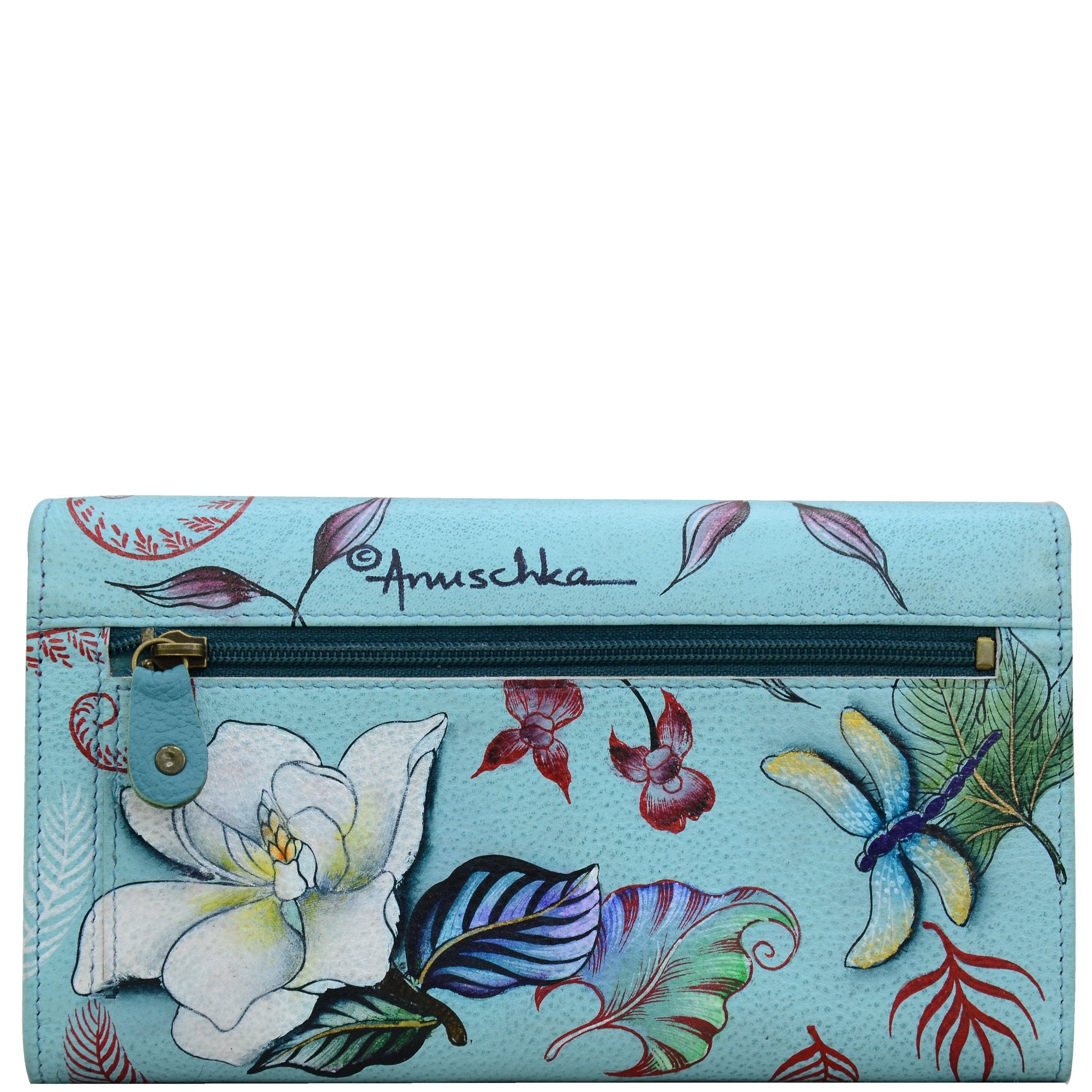 Anuschka Jardin Bleu Accordion Flap Wallet