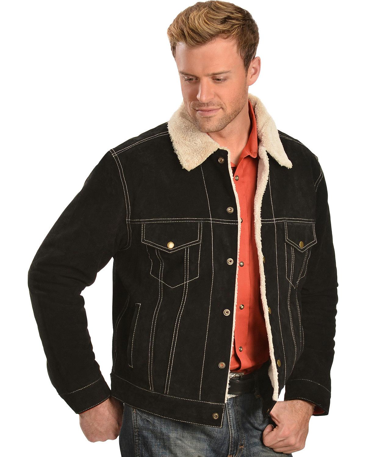 Men's Sherpa Lined Suede Leather Jacket