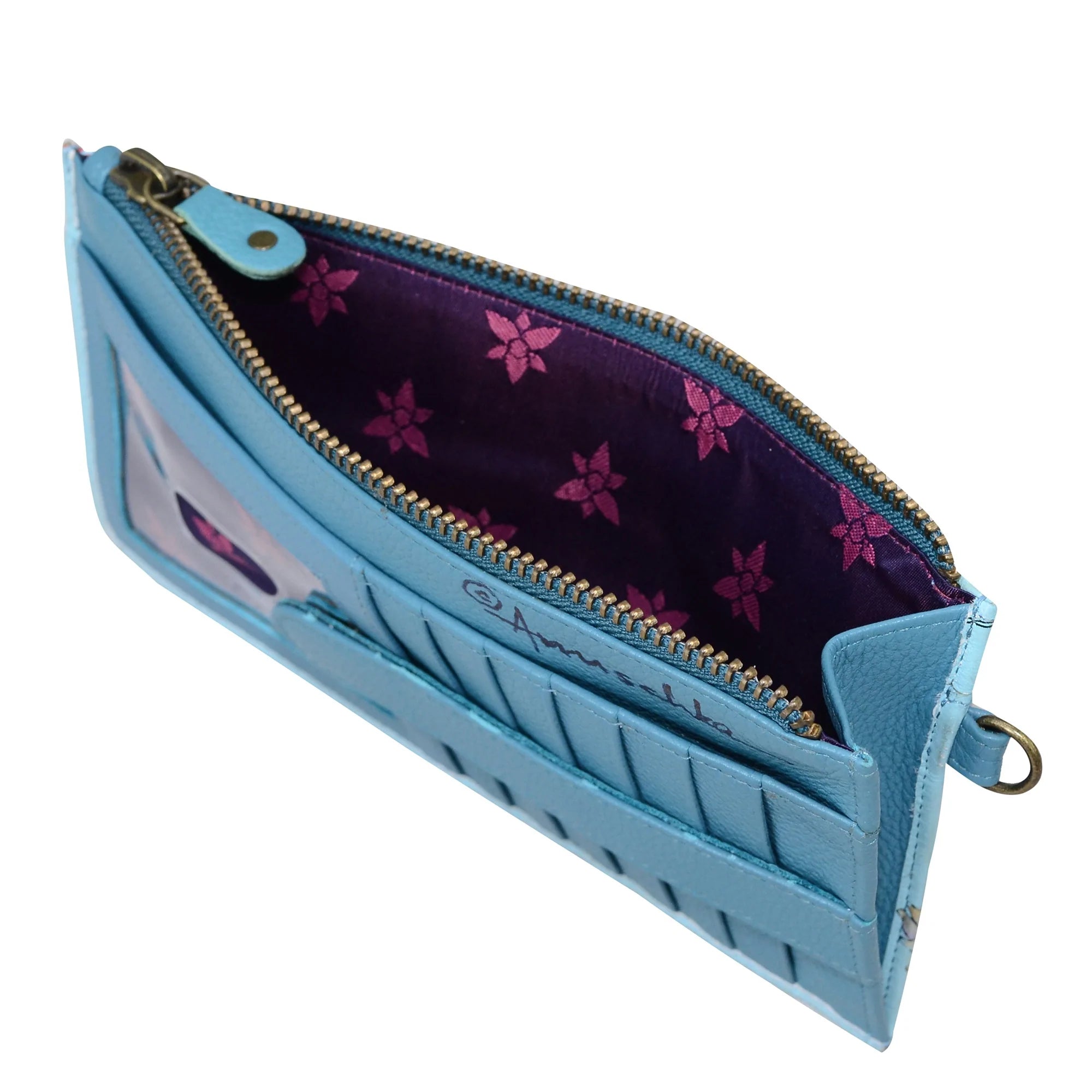 Anuschka Jardin Bleu Clutch Organizer Wallet