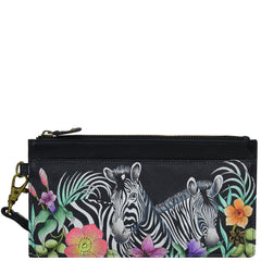 Anuschka Playful Zebras Wristlet Organizer