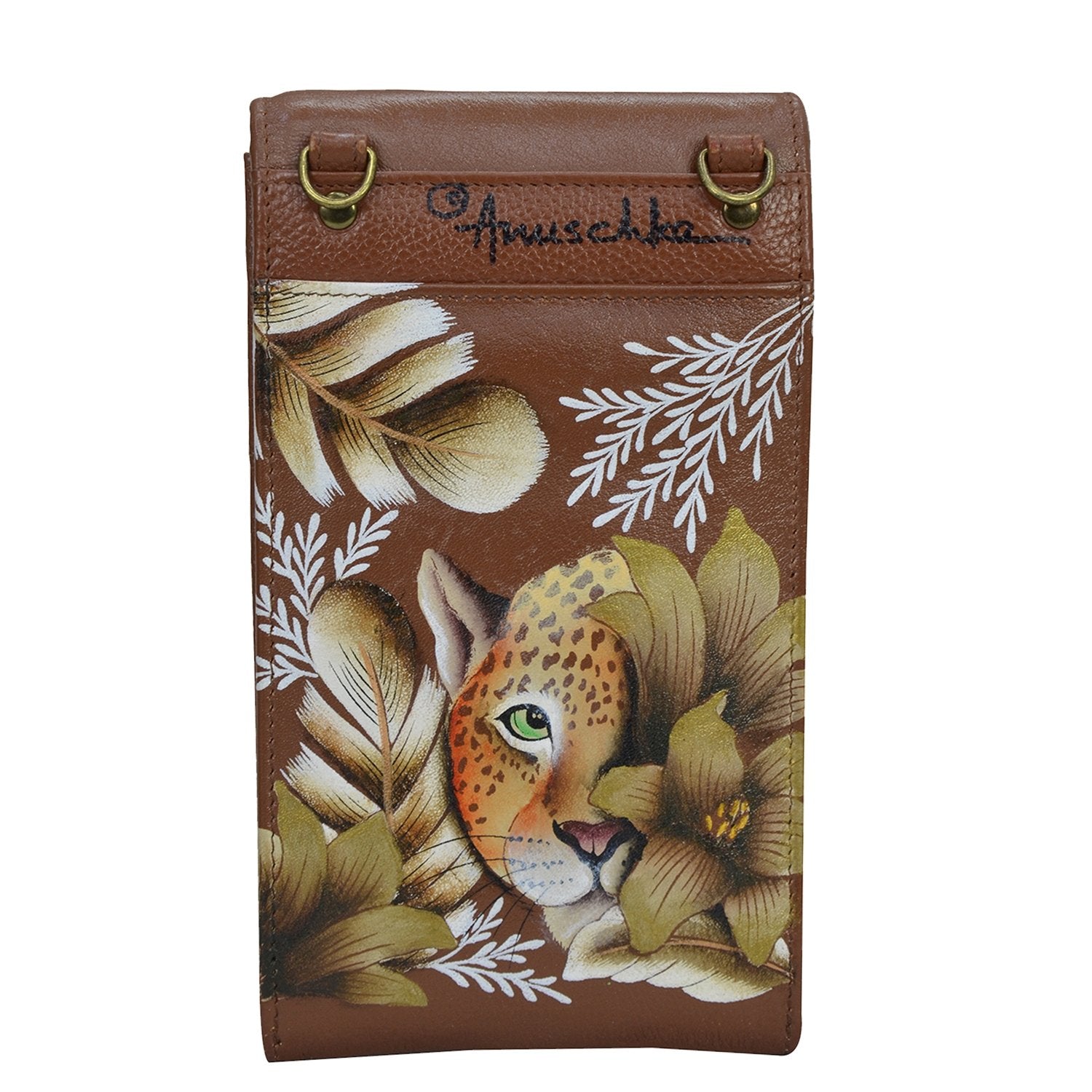 Anuschka Cleopatra's Leopard Tan Smartphone Crossbody