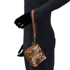 Anuschka Cleopatra's Leopard Tan Small Organizer Wallet