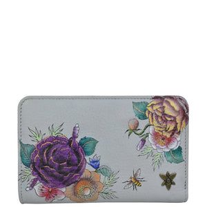 Anuschka Floral Charm Two Fold Small Organizer Wallet