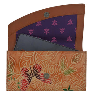 Anuschka Tooled Butterfly Multi Accordion Flap Wallet