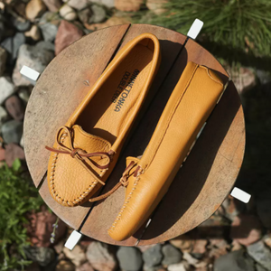 Double Deerskin Moccasin - Natural