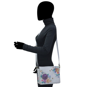 Anuschka Floral Charm Flap Crossbody