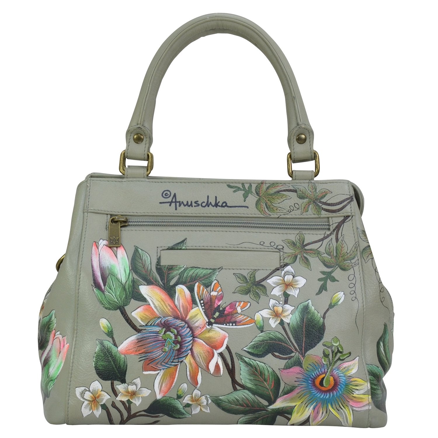 Anuschka Floral Passion Multi Compartment Satchel The Covered Bridge and Leather Shop