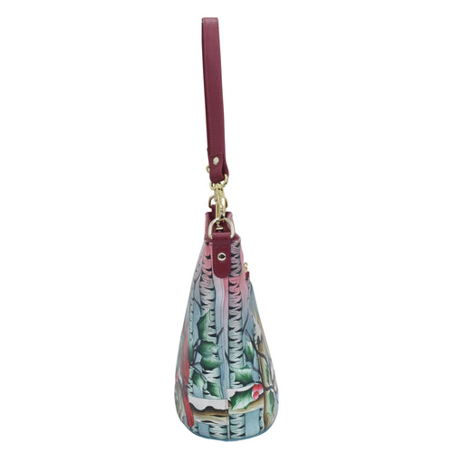 Anuschka Snowy Cardinal Tall Bucket Hobo