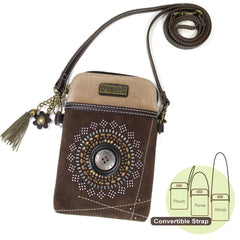 Starburst Cellphone Crossbody - Dark Brown