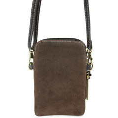 Starburst Cellphone Crossbody - Dark Brown