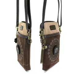 Starburst Cellphone Crossbody - Dark Brown