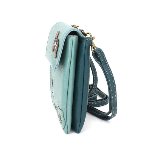 Turtle Criss Cellphone Crossbody - Teal