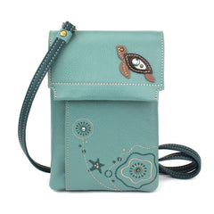 Turtle Criss Cellphone Crossbody - Teal