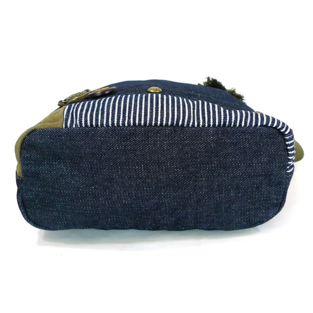 Cat Patch Crossbody with Metal Charm - Denim
