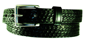 1.5'' Basketweave Embossed Harness Leather Belt