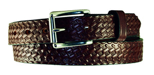 1.5'' Basketweave Embossed Harness Leather Belt