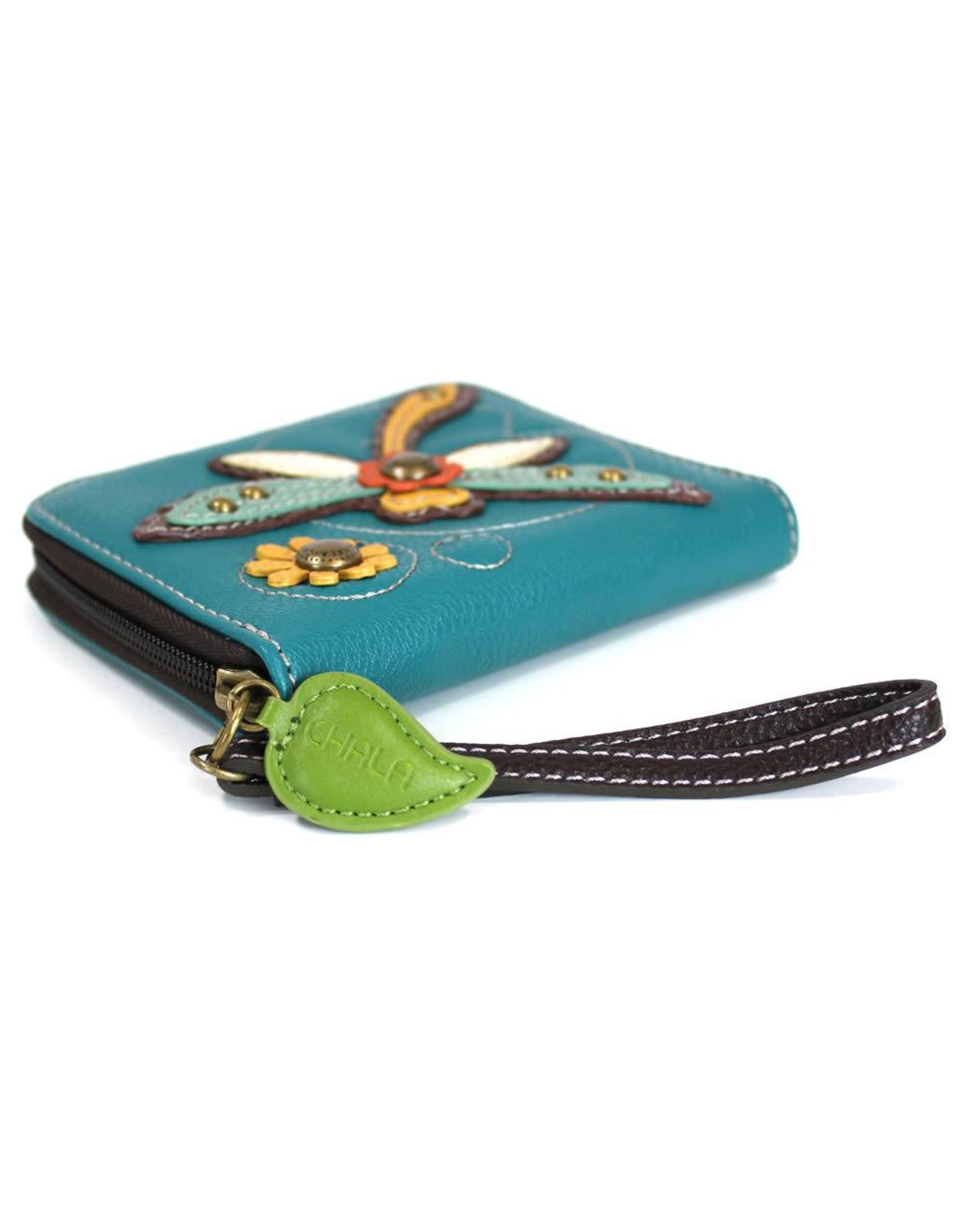 Dragonfly Zip Around Wallet - Turquoise